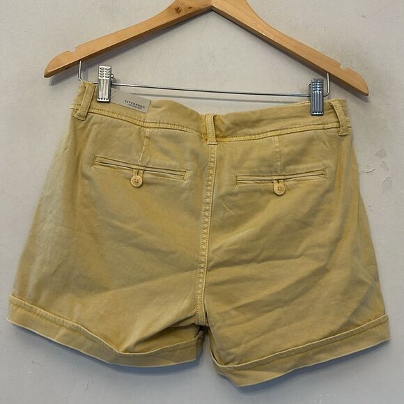 Liverpool mustard gold cuffed shorts Size 4 New - Picture 5 of 9